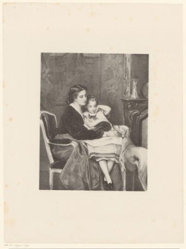 Girl with a cat on her lap beside a young woman