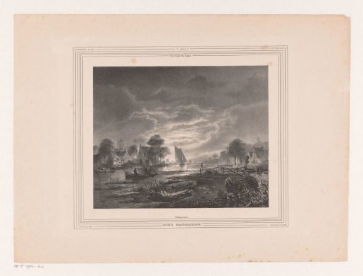 River Landscape by Moonlight