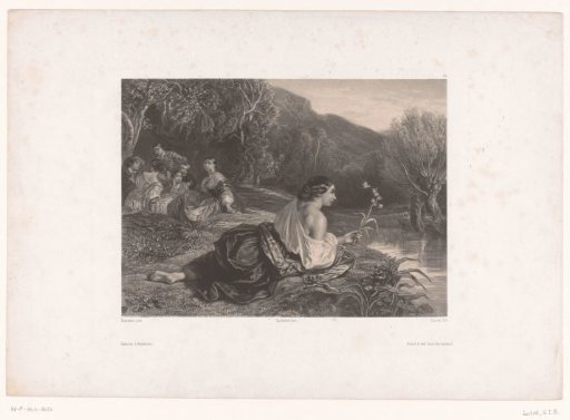 Young women and men in a landscape