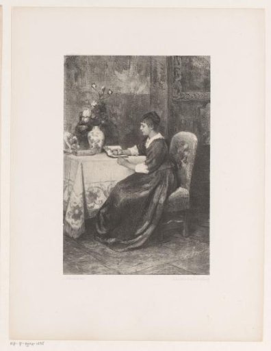 Girl Reading at a Table