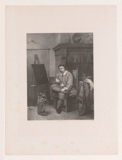 Man Teaching a Dog to Sit