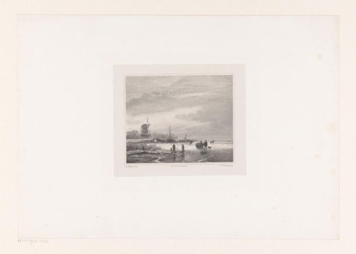 Figures on ice near a mill