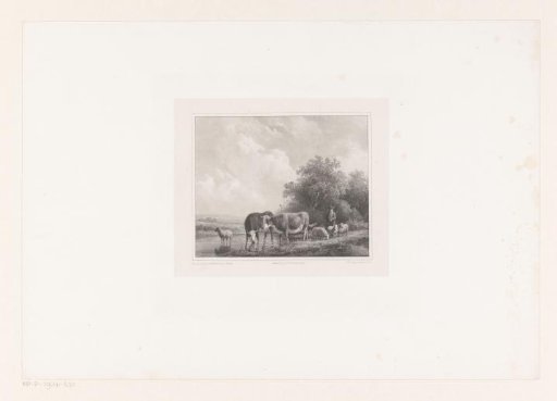 Shepherd and cattle in a landscape