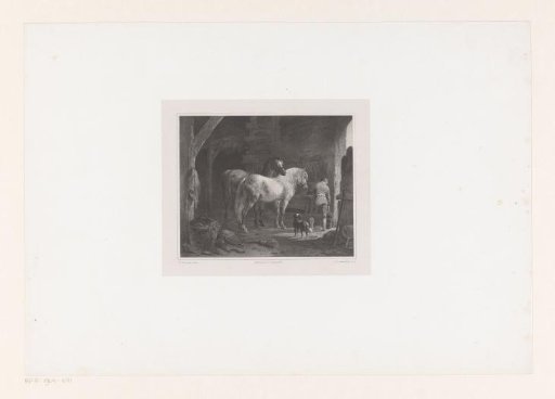 Two horses in a stable