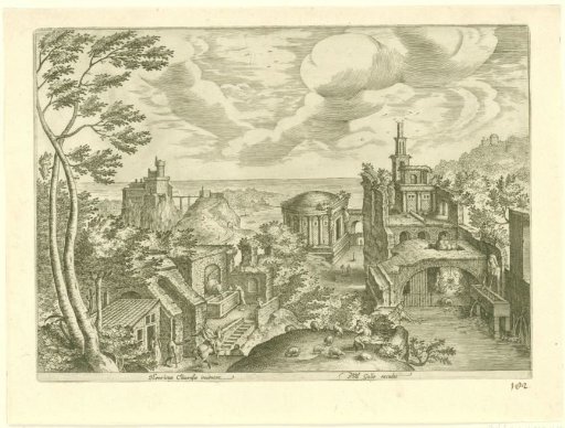 Landscape with a ruin.