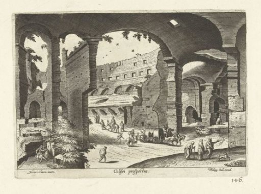 View of the ruins of the Colosseum