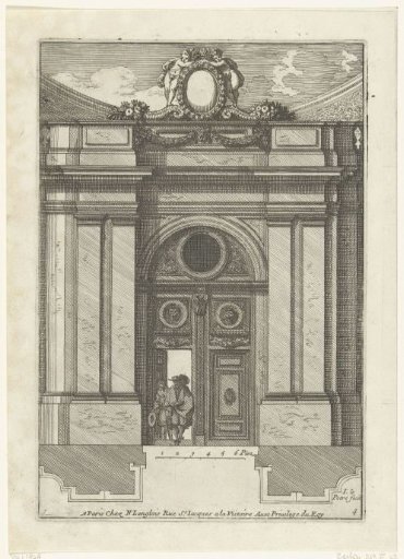 Portico with double Tuscan pilasters.