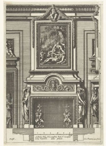 Lower panel with a square painting.
