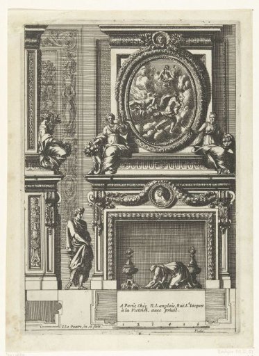 Lower panel with an oval painting.
