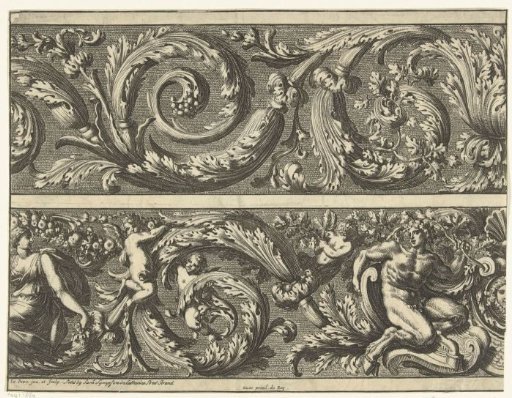 Two friezes with leafy scrolls