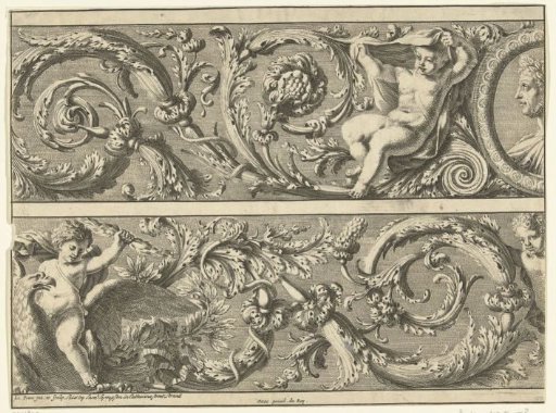 Two friezes with acanthus scrolls