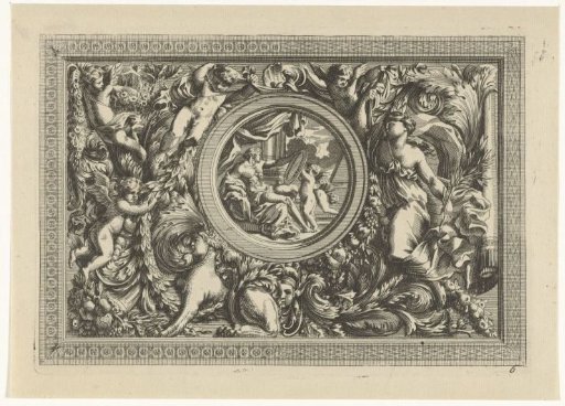 Panel with round medallion