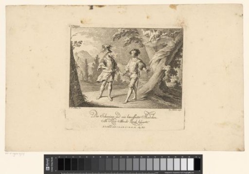 Swiss young man with a young woman in armour
