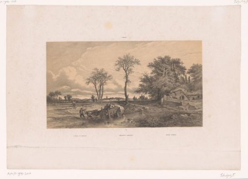 Peasant cart with oxen in a Hungarian landscape