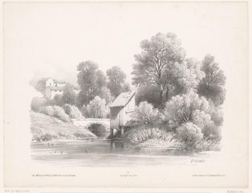 Landscape with river and bridge