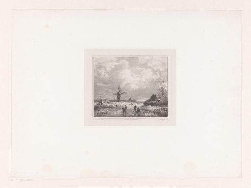 Farm near a frozen canal