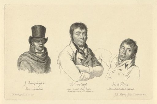 Portraits of Jan Kamphuysen, Dirk Versteegh and Hendrik de Flines