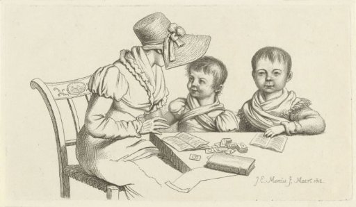 Woman and two children