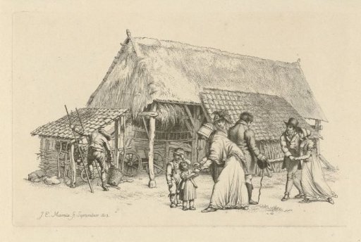 Group before a farmhouse