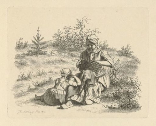 Sitting woman and a girl