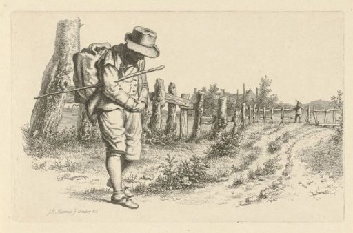 Traveller on a country road