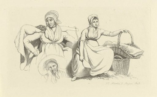 Study sheet with two women and a head