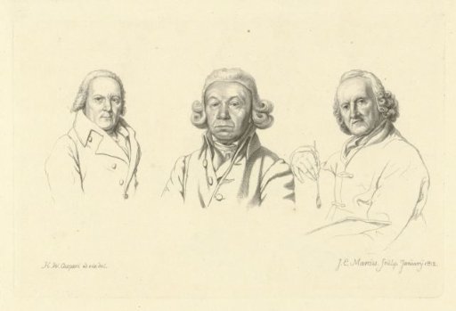 Portraits of Jacobus Buys, Izaak Schmidt and Jurriaan Andriessen