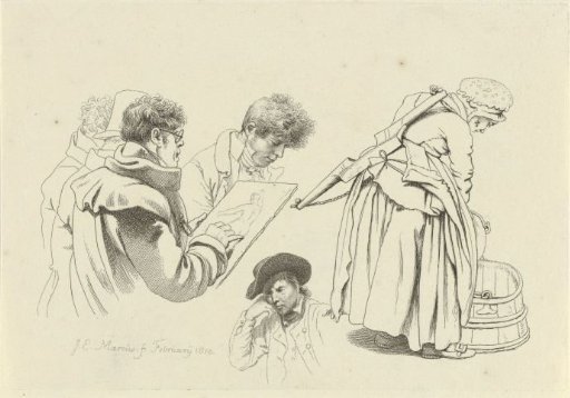 Various figures, including portraits of Harmanus Langerveld and Anthonie Joseph Helant