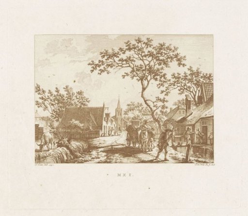 Figures with Household Goods in a Village Street