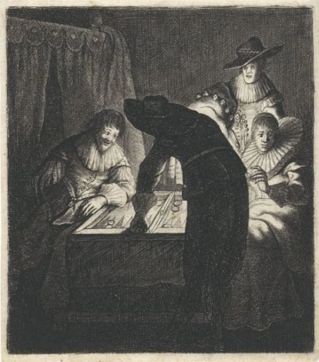 Tric-trac Players by Candlelight