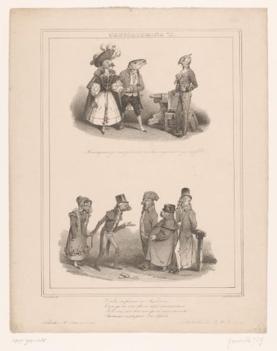 Fish-headed man presents his daughter to the Duke of Orléans