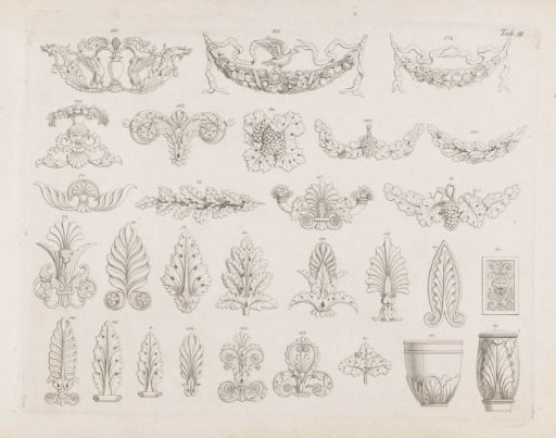 Leaf motifs and garlands