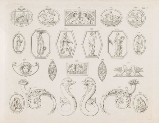 Ornaments with gods and animals