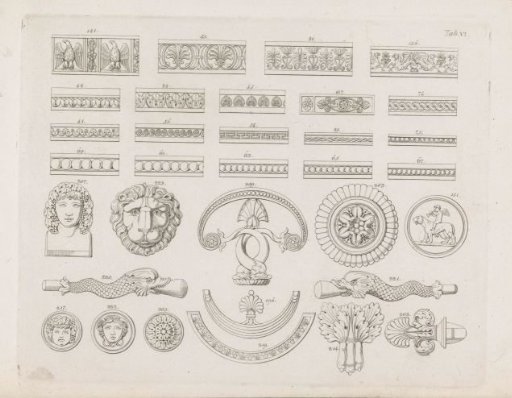 Frames, heads and ornaments
