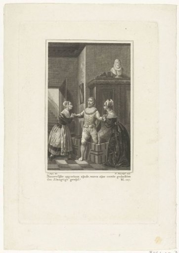 Hugo Grotius stepping into the book chest, 1621