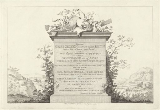 Pedestal in a river landscape