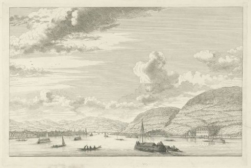 View of the Rhine near a town