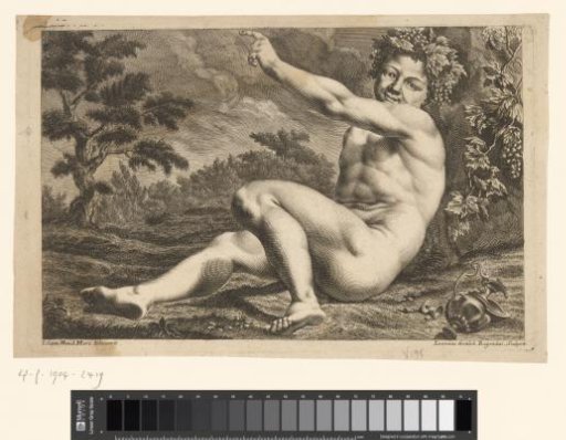 Young Bacchus naked in a landscape