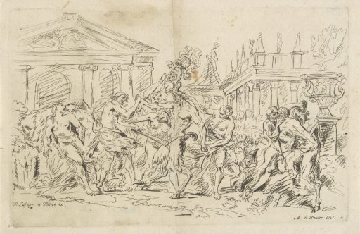 Satyr with dancing nymphs
