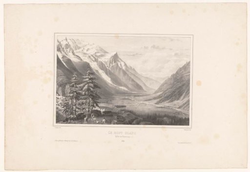 View of Mont Blanc from the Valley of Chamonix