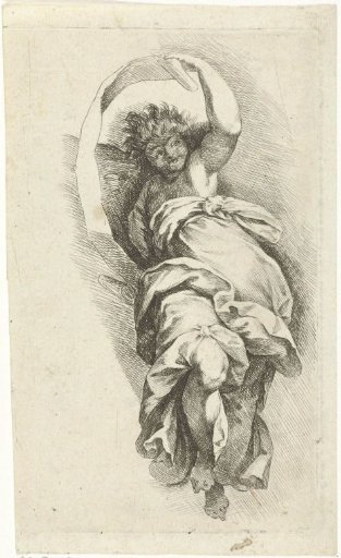Hovering angel with a scroll