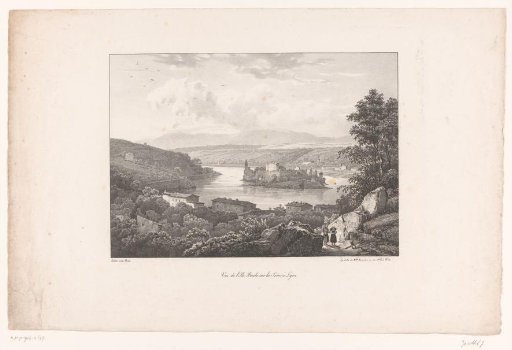 View of the island Barbe in the Saône near Lyon