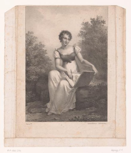 Young Woman Drawing Outdoors in a Sketchbook