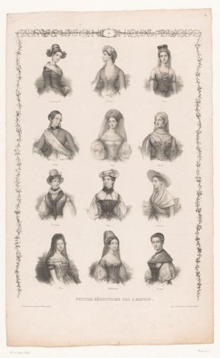 Twelve Female Portraits in Costume