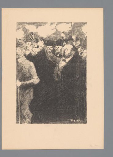 Men with torches in a procession
