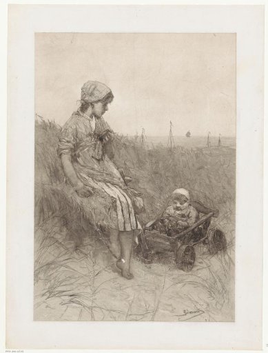 Dune Landscape with a Girl and a Young Child