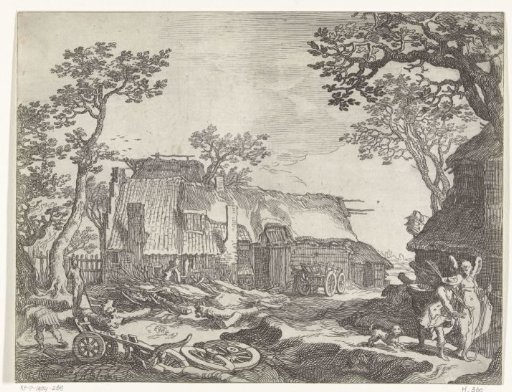 Landscape with farmhouse and Tobias and the angel