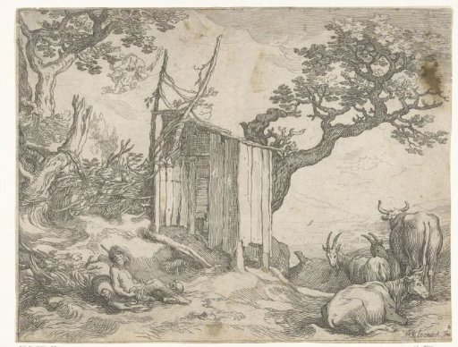 Landscape with Argus by Io as a cow and Mercury in the sky