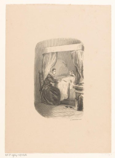 Woman at a sickbed