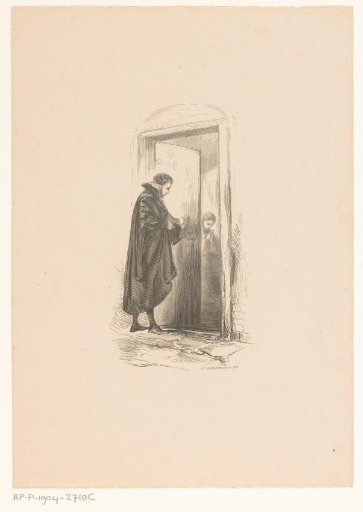 Man opening a door with a monk behind it